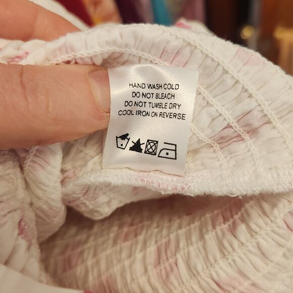 LOVERS+FRIENDS Polka Dot Smocked Dress, Size Medium - Picture 14 of 14